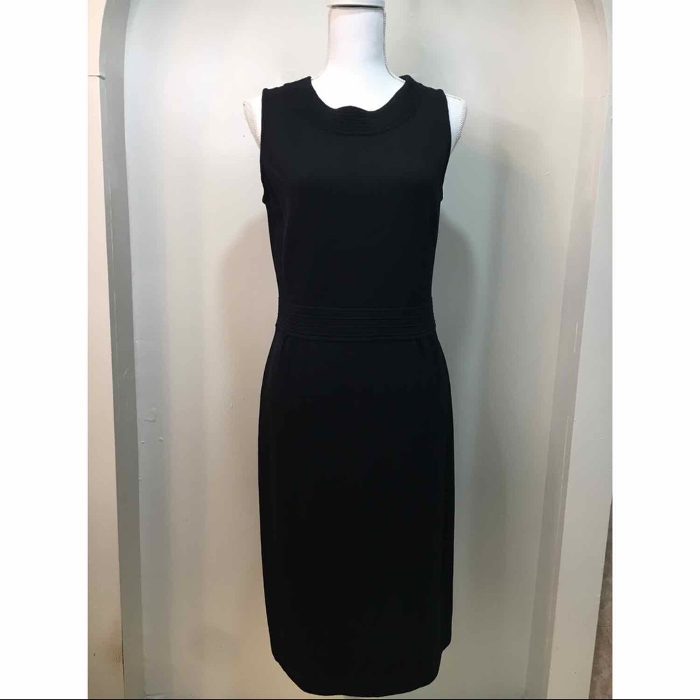 St. John Black Knit Midi Dress